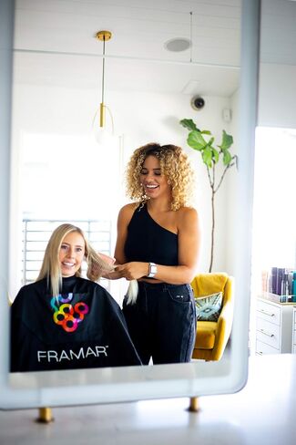 FRAMAR Barber Cape - Hair Cutting Cape with Snap Closure and Rubberized Collar, Haircut Cape in Saudi Arabia
