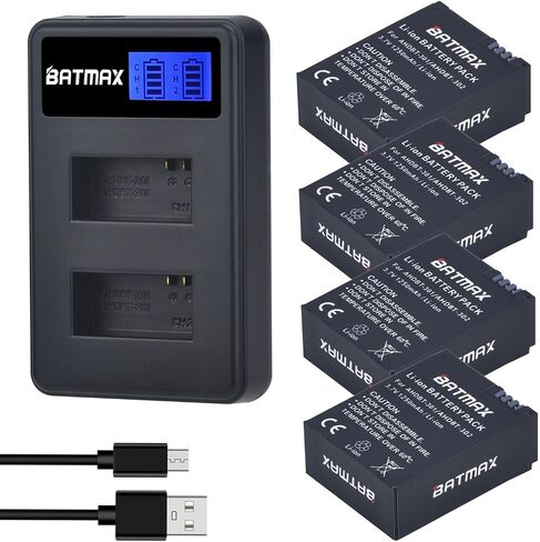 Batmax 3Pcs AHDBT-301 Li-ion Battery + 3-Slots LED USB Charger for GoPro Hero 3, Hero 3+ GoPro AHDBT-301,AHDBT-302 Cameras in Saudi Arabia