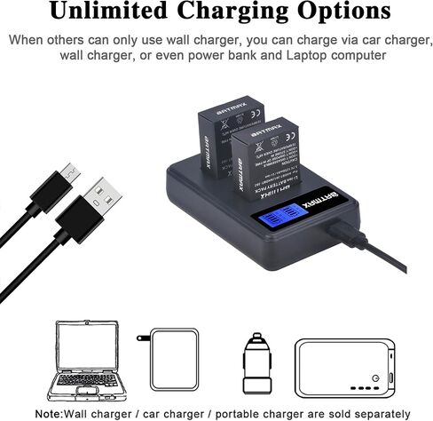 Batmax 3Pcs AHDBT-301 Li-ion Battery + 3-Slots LED USB Charger for GoPro Hero 3, Hero 3+ GoPro AHDBT-301,AHDBT-302 Cameras in Saudi Arabia
