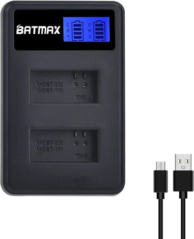 Batmax 3Pcs AHDBT-301 Li-ion Battery + 3-Slots LED USB Charger for GoPro Hero 3, Hero 3+ GoPro AHDBT-301,AHDBT-302 Cameras in Saudi Arabia