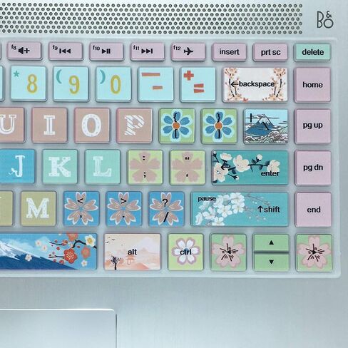 Keyboard Cover for 2020 2019 2018 HP 14" Laptop/HP Pavilion x360 14M-BA 14M-CD 14M-DH 14-BA 14-BF 14-cm 14-CF 14-DF 14-DK 14-DS 14-DQ Series 14 Inch Protective Skin, Sakura in Kuwait