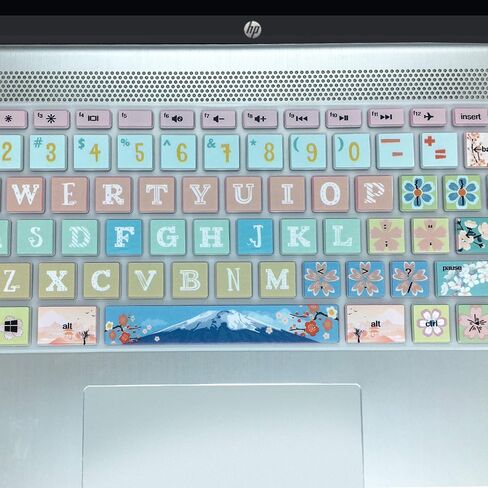 Keyboard Cover for 2020 2019 2018 HP 14" Laptop/HP Pavilion x360 14M-BA 14M-CD 14M-DH 14-BA 14-BF 14-cm 14-CF 14-DF 14-DK 14-DS 14-DQ Series 14 Inch Protective Skin, Sakura in Kuwait