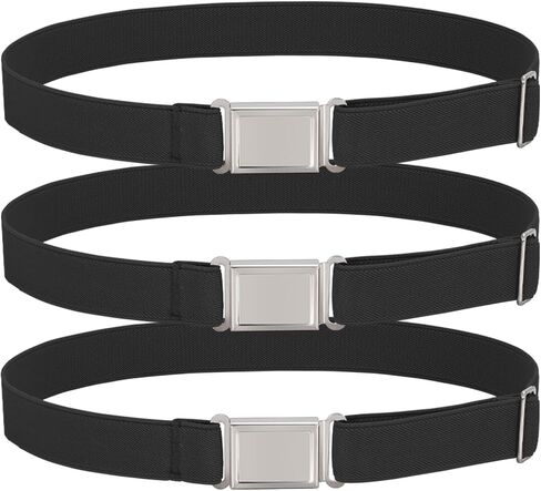 VONMELLI 3 pack Kids Adjustable Magnetic Belt Boys Girls Easy Clasp Stretchy Belt for School Uniform Pants in Saudi Arabia
