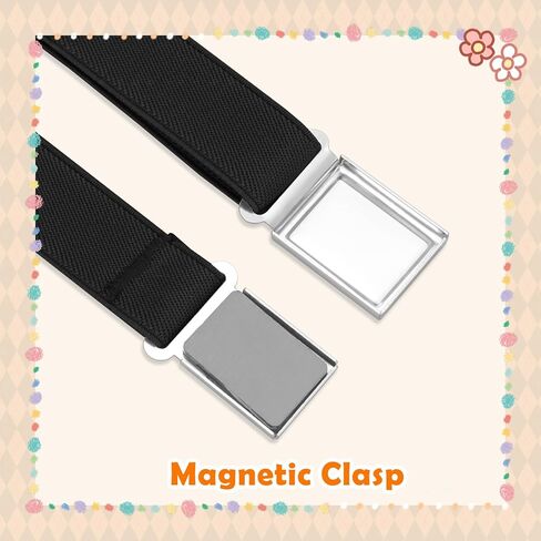 VONMELLI 3 pack Kids Adjustable Magnetic Belt Boys Girls Easy Clasp Stretchy Belt for School Uniform Pants in Saudi Arabia