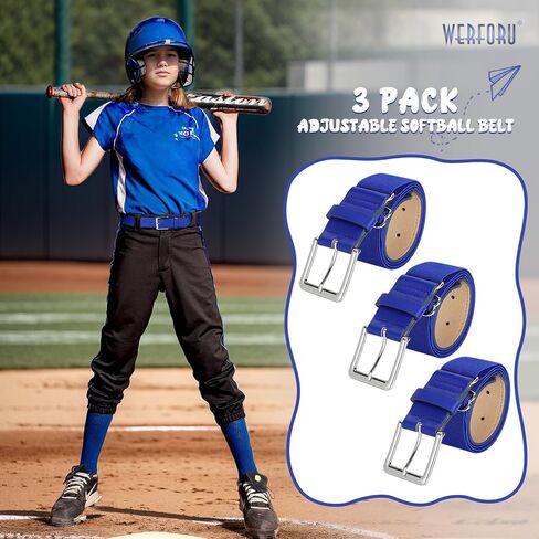WERFORU 3 حزمه حزام مرن للكرة اللينة للشباب الكبار قابل للتعديل حزام البيسبول للرجال الفتيان والفتيات حزام كرة القدم in Kuwait