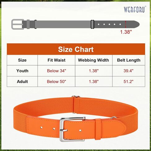 WERFORU 3 Pack Softball Elastic Belt for Youth Adult Adjustable Baseball Belt for Men Boys and Girls Football Belt in Saudi Arabia