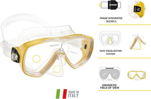 Cressi Adult Single Lens Snorkeling Diving Mask- Excellent View | Onda: made in Italy in Saudi Arabia