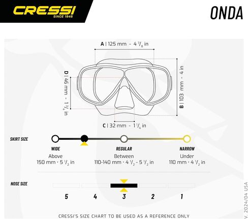 Cressi Adult Single Lens Snorkeling Diving Mask- Excellent View | Onda: made in Italy in Saudi Arabia