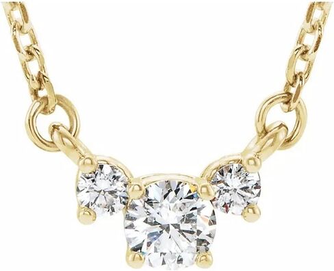 1-3 Carat Classic Past Present Future 3 Stone Diamond Pendant Necklace Luxury Collection (D-E Color VS1-VS2 Clarity) + 18" 14K Gold Chain in Saudi Arabia