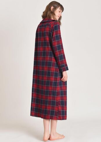 Latuza Women's Cotton Flannel Button Up Robe Long Sleeves Housecoat in Saudi Arabia