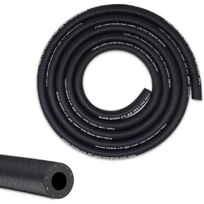 1/4 Fuel Line, Fuel Line Hose 10 Feet, NBR Rubber Gasoline Tube with 10 PCS Stainless Steel Fuel Line Clamps, Fuel Line Kit