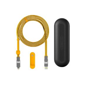 Rolling Square inCharge XL 6-in-1 Multi Charging Cable, Portable USB and USB-C Cable with 100W Ultra-Fast Charging Power, 10 Ft/3m, Summit Yellow