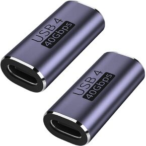 AuviPal 90 Degree Right Angle USB C Male to USB C Female Adapter 2 Pack, 40Gbps USB Type C Thunderbolt 4/3 Extender for MacBook Pro, iMac, iPad Pro, Tablet, Phones and Other Type C Devices