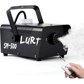LURT Fog Machine 500W Mini Smoke machine with Wireless Remote Control and Auto Mode Portable for Parties,Outdoor,Halloween,Wedding,Stage,Effect,indoor,Disco and Disinfection 2000CFM,Fuse Protection