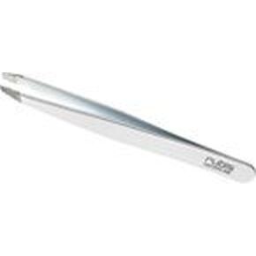 Rubis Classic Diamond Coated Tip, Stainless Steel Slanted Tweezers for Precise Eyebrows and Hair Removal, The Precious Stone Collection,1K102DT, Polished Silver