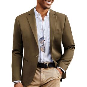 PJ PAUL JONES Mens Casual Blazer Wool Blend Sport Coat One Button Lightweight Business Suit Jackets