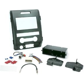 Scosche FD1438B Compatible with 2009-12 Ford F-150 XL , ISO Double DIN & DIN+Pocket Dash Kit, Black