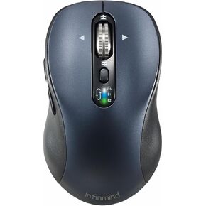 INFINMIND ماوس طائر ذكي لاسلكي، فئران كمبيوتر مع 4 مستويات 3200 نقطة في البوصة، قابلة لإعادة الشحن، تمرير في 4 اتجاهات، نقرة هادئة، ماوس بلوتوث لنظام التشغيل Windows، Linux، Mac OS، iOS، Android (أبيض)