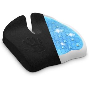 Gel Seat Cushions for Office Chairs Tailbone Pain Relief/Pressure Relief/Sciatica Pain, Memory Foam Breathable Chair Cushions for Back Pain/Butt Pillow Fits Computer Chair/Car/Wheelchair