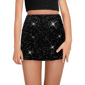 Girls Sequin Skirt Kids Fashion High Waisted Sparkle Glitter Party Short Dress Mini Skirts 5-14 Years