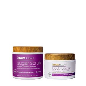 Raw Sugar Beach Rose + Coconut Milk + Shea Body Love Bundle - Sensitive Skin Body Wash, Body Scrub & Deodorant, Clean Ingredients, Formulated without Sulfates and Parabens