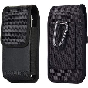 Nylon Cell Phone Holster Belt Loop Pouch Holder Belt Case for iPhone SE 3 2022 / SE 2nd 2020/8 7, iPhone 15/15 Pro 14 13 12 Pro 11 Pro XS X 13 Mini, Samsung Galaxy S23 S22 S10e S9 S8 A10e Pixel 5