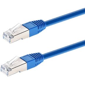 كابل توصيل ايثرنت من مونوبرايس Cat6A - 2 قدم - أزرق | زيروبوت، RJ45، مجدولة 550Mhz، STP، سلك نحاسي نقي، 10G، 26AWG - سلسلة Entegrade