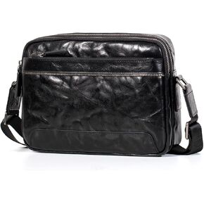Genuine Leather CrossBody Bag for Men Sling Shoulder Bags Handbag Bag Messenger Pack Outdoor Satchel Travel Business