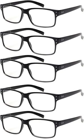 NORPERWIS Reading Glasses 5 Pairs Quality Readers Spring Hinge Glasses for Reading for Men and Women (5BLACK, 1.50) in Kuwait