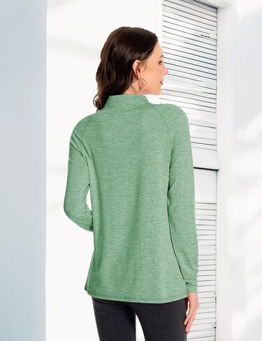 Womens Long Sleeve Workout Shirts 1/4 Zip Quick Dry Golf Polo Shirt Gym Yoga Athletic Tops in Saudi Arabia