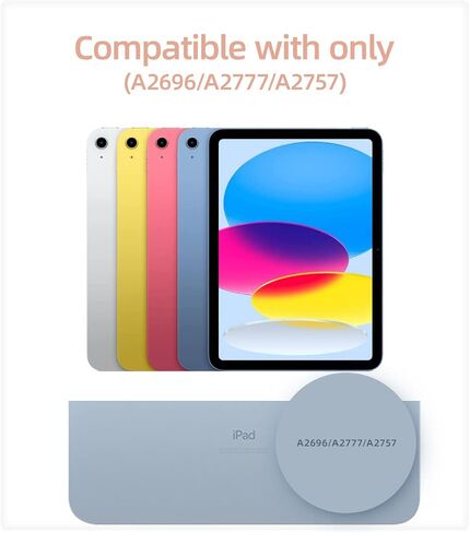 حافظة HOU ipad الجيل العاشر مع لوحة مفاتيح، حافظة لوحة مفاتيح ذكية، لوحة مفاتيح iPad الجيل العاشر، حافظة لوحة مفاتيح رفيعة للغاية لجهاز iPad الجيل العاشر 10.9 بوصة 2022، شحن مغناطيسي، بلوتوث in Kuwait
