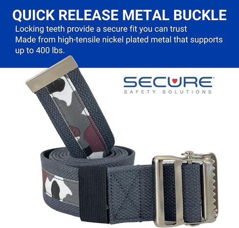 Secure Gait Belt for Seniors with Metal Buckle - Transfer and Walking Standing Aid Elderly, Physical Therapy, Nurses in Kuwait