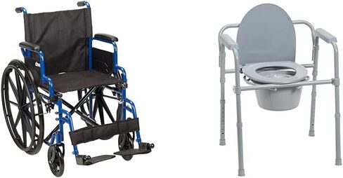 Drive Medical Blue Streak Wheelchair with Flip Back Desk Arms, Elevating Leg Rests, 16 Inch Seat in Kuwait