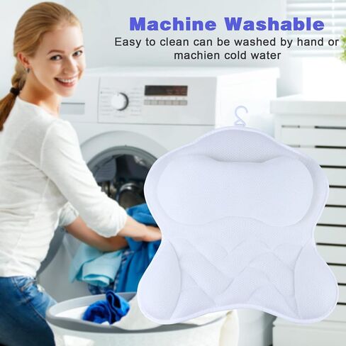 Bath Pillow Luxury Bathtub Pillow, Besititli Ergonomic Bath Pillows for Tub Neck and Back Support, Bath Tub Pillow Rest 4D Air Mesh Breathable Bath Accessories for Women & Men in Saudi Arabia