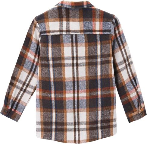 storeofbaby Boys Casual Button Down Shirts Kids Long Sleeve Plaid Blouses Shacket Jacket 7-15 Years in Kuwait