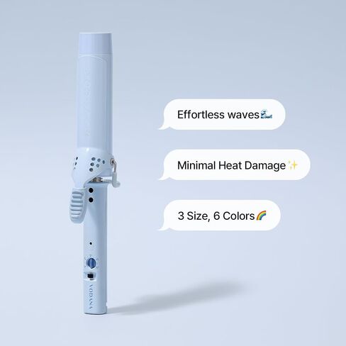VODANA Professional GlamWave Ceramic Curling Iron, Long-Lasting Natural Curls, Instant Heat, Hair Curler, Curling Wand, Available in USA (1.25 inch, Black) in Saudi Arabia