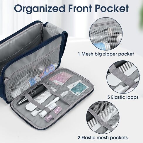 Wedama Toiletry Bag for Men, Handheld Travel Toiletry Bag, Waterproof Travel Bag for Toiletries, Thickened Polyester Travel Dopp Kit, Toiletries Bag for Travel Business Trips and Camping, Black in Kuwait