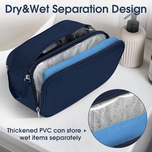 Wedama Toiletry Bag for Men, Handheld Travel Toiletry Bag, Waterproof Travel Bag for Toiletries, Thickened Polyester Travel Dopp Kit, Toiletries Bag for Travel Business Trips and Camping, Black in Kuwait