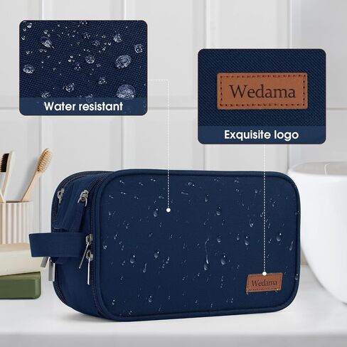 Wedama Toiletry Bag for Men, Handheld Travel Toiletry Bag, Waterproof Travel Bag for Toiletries, Thickened Polyester Travel Dopp Kit, Toiletries Bag for Travel Business Trips and Camping, Black in Kuwait