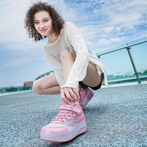 RESLIDE Roller Shoes with Wheels for Boys Girls Kids Skates Sneakers LED Light Up Rechargeable Sport Sneaker for Boys in Kuwait