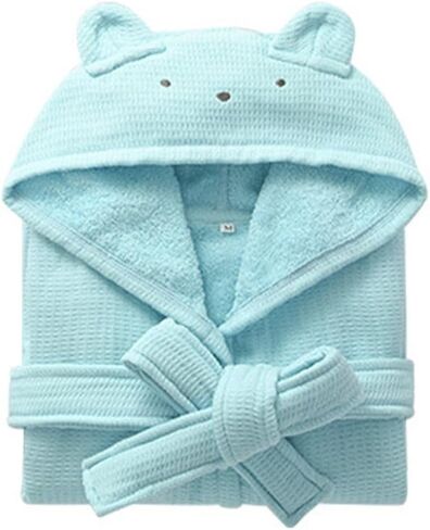 Boys Girls Terry Bathrobe, 100% Cotton Towel Robe ，Hooded Toddler Soft Fuzzy Robe For Kids 2-9Years in Saudi Arabia