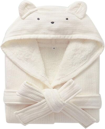 Boys Girls Terry Bathrobe, 100% Cotton Towel Robe ，Hooded Toddler Soft Fuzzy Robe For Kids 2-9Years in Saudi Arabia