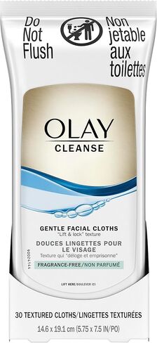OLAY أقمشة التنظيف الرطبة، نظيفة ولطيفة، حساسة/خالية من العطور، 30 قطعة (عبوة من 5 قطع) in Kuwait