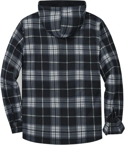 SCODI Men's Flannel Jacket Sherpa Lined Hoodies Zip Up Fleece Plaid Shirt Jackets Winter Outdoor Coat Warm Outwear in Saudi Arabia