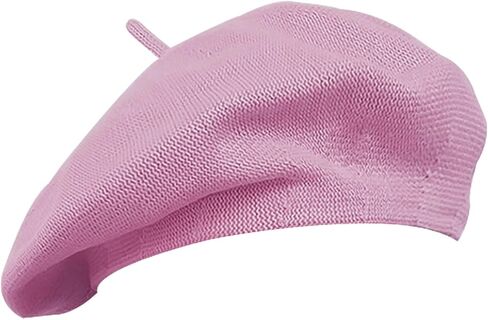 قبعة بيريه قطنية فرنسية صيفية محبوكة وناعمة ورقيقة، قبعة رسامين فضفاضة وفضفاضة، لون سادة للنساء in Kuwait