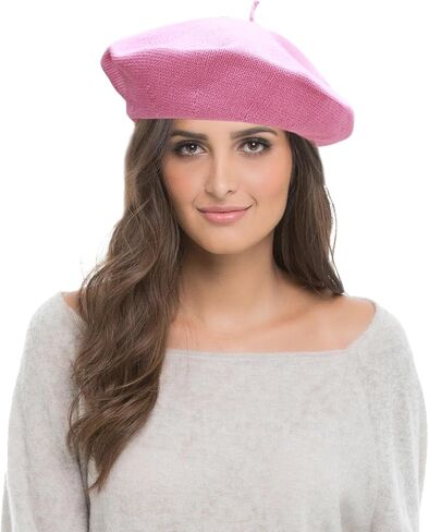 قبعة بيريه قطنية فرنسية صيفية محبوكة وناعمة ورقيقة، قبعة رسامين فضفاضة وفضفاضة، لون سادة للنساء in Kuwait