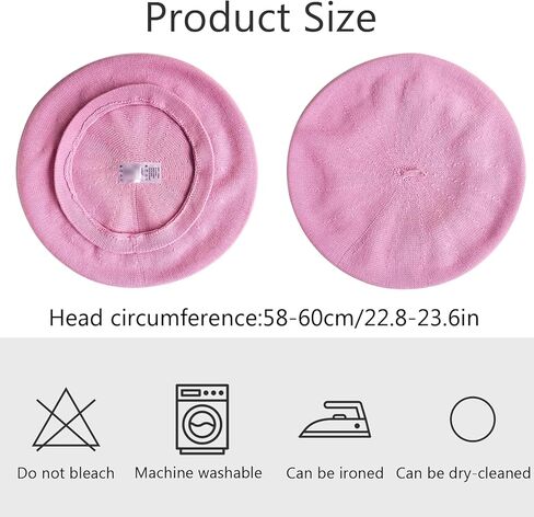 قبعة بيريه قطنية فرنسية صيفية محبوكة وناعمة ورقيقة، قبعة رسامين فضفاضة وفضفاضة، لون سادة للنساء in Kuwait