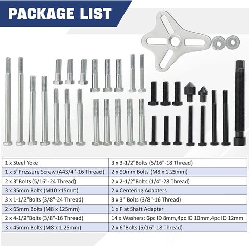 DASBET 46PCS Harmonic Balancer Puller Set, Steering Wheel Puller Kit Steering Wheel Flywheel Crankshaft Pulley Puller Crankshaft Pulleys and Gears for Most Cars, Pickups, SUVs (Blue) in Saudi Arabia