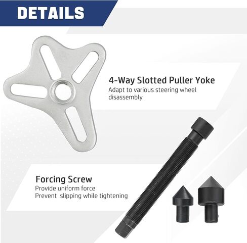 DASBET 46PCS Harmonic Balancer Puller Set, Steering Wheel Puller Kit Steering Wheel Flywheel Crankshaft Pulley Puller Crankshaft Pulleys and Gears for Most Cars, Pickups, SUVs (Blue) in Saudi Arabia