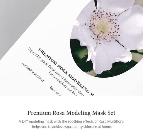 Premium Rosa & Cica Modeling Mask - Measuring spoon and spatula included, 25g x 5 ea, Cooling effect, Hydration, Skin barrier enhancement. Soothe the redness. Vegan & Cruelty free Modeling Mask (Cica) in Saudi Arabia